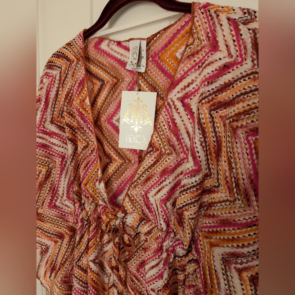 BECCA Vibrant Colored Crochet Tunic Swim Cover-Up - Picture 8 of 9